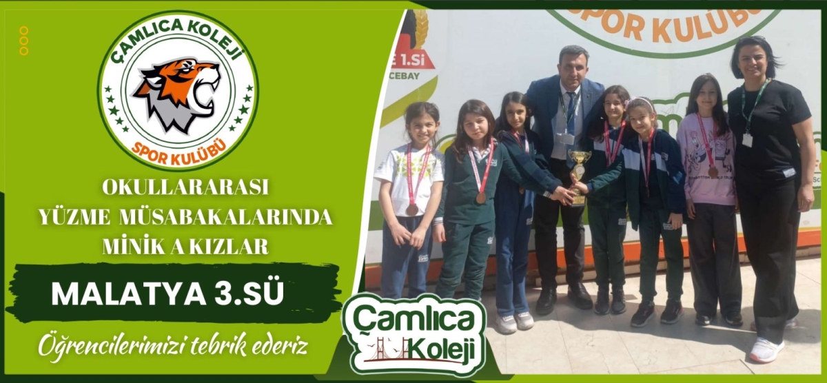 Özel Çamlıca Koleji Minik A Kızlar Yüzme Takımı Malatya Üçüncüsü Oldu!